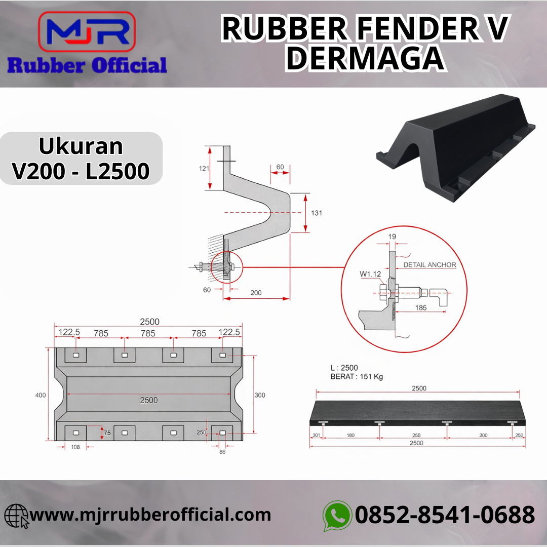 Rubber Fender Type V200 L2500