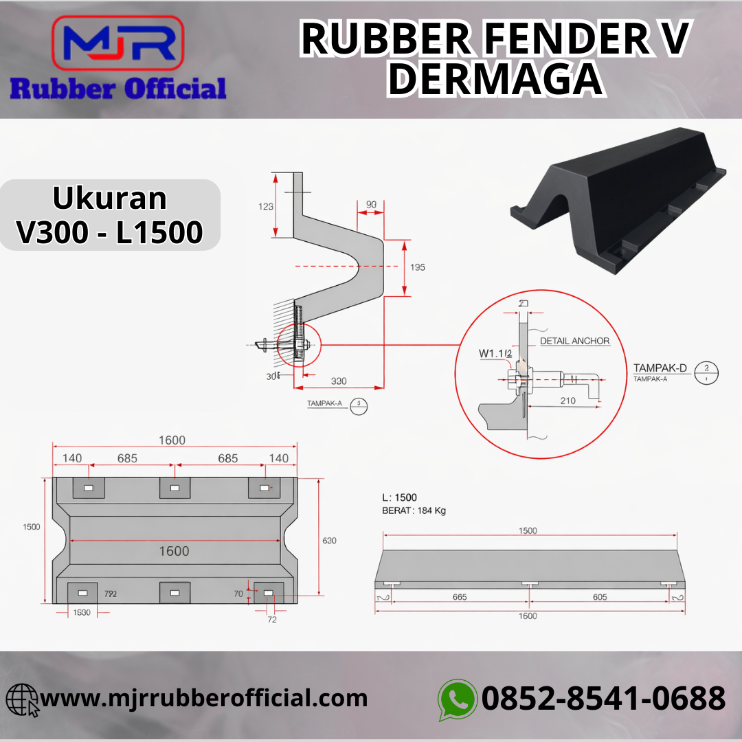 Rubber Fender Type V300 L1500