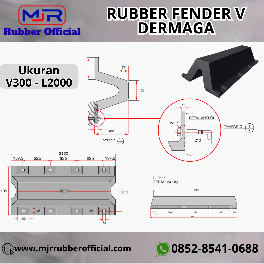 Rubber Fender Type V300 L2000