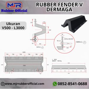 Rubber Fender V Dermaga V500 L3000
