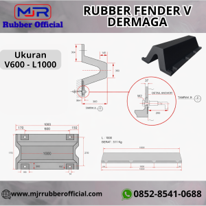 Rubber Fender V Dermaga V600 - L1000