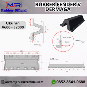 Rubber Fender V Dermaga V600 - L2000