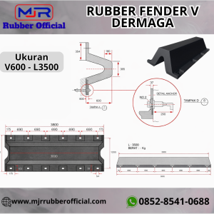Rubber Fender V Dermaga V600 - L3500