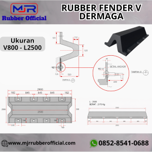 Rubber Fender V Dermaga V800 - L2500