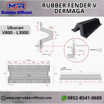 Rubber Fender V Dermaga V800 - L3000
