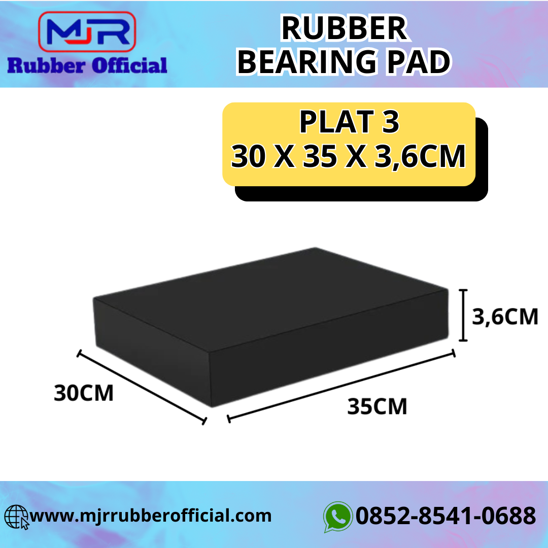Rubber Elastomer Bearing Pad 30x35x3,6cm plat 3