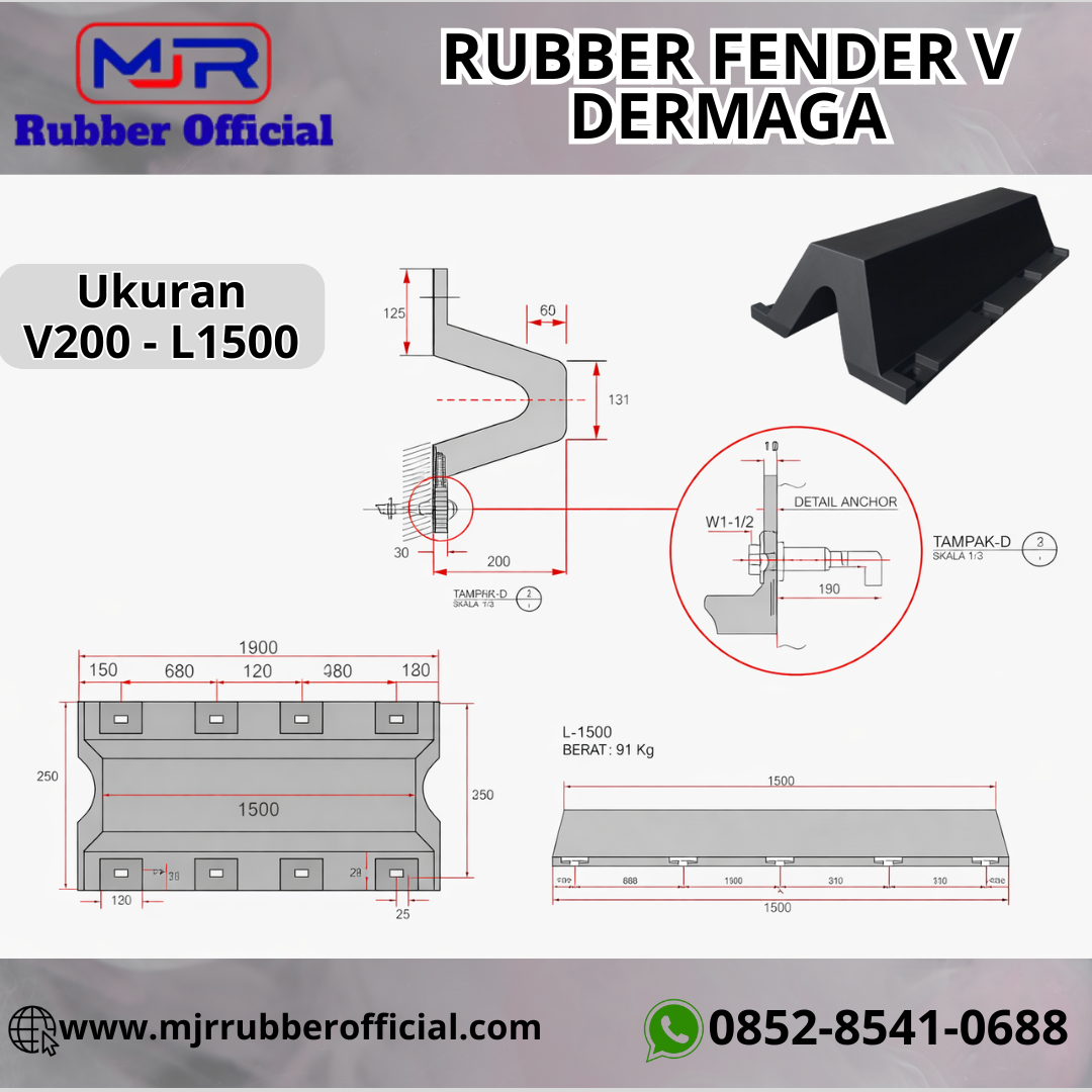 Rubber Fender Type V200 L1500
